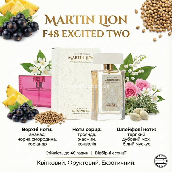 Парфумована вода Martin Lion F48 Excited Two Для жінок, 50 мл 468660 фото