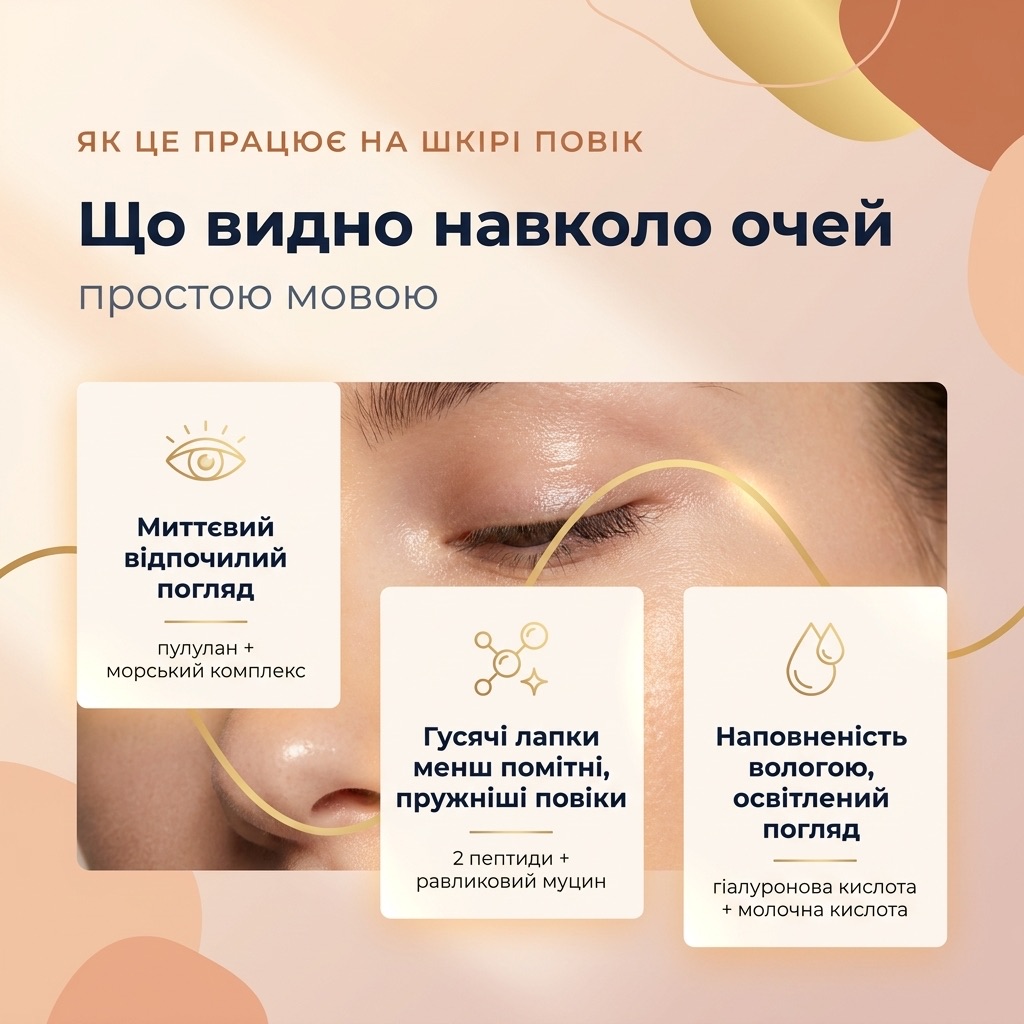 Як діє сироватка для зони навколо очей Aspersina — активи для вигляду підтягнутих повік і гладкості шкіри навколо очей