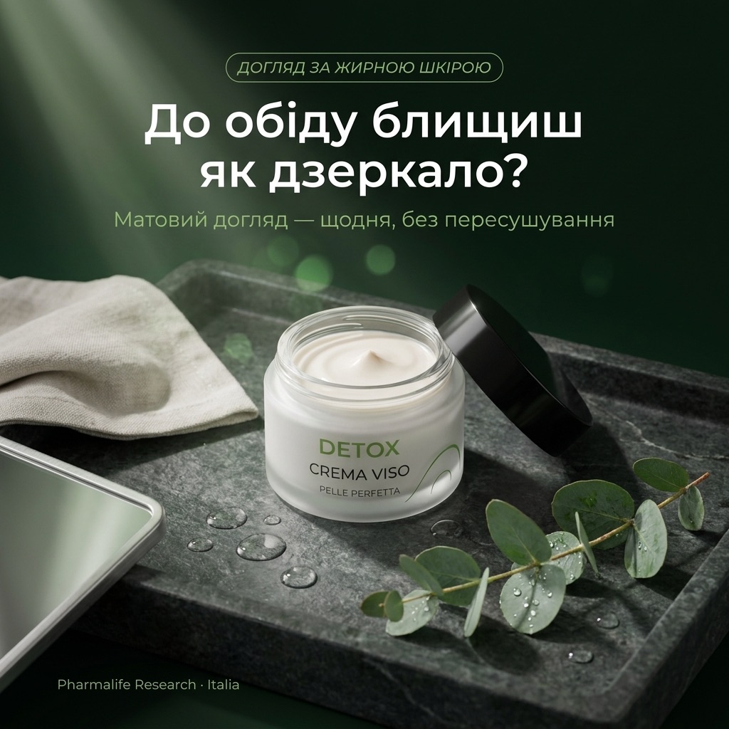 Легка матова текстура крему Aspersina Detox — щоденний себо-балансуючий догляд за жирною та комбінованою шкірою обличчя