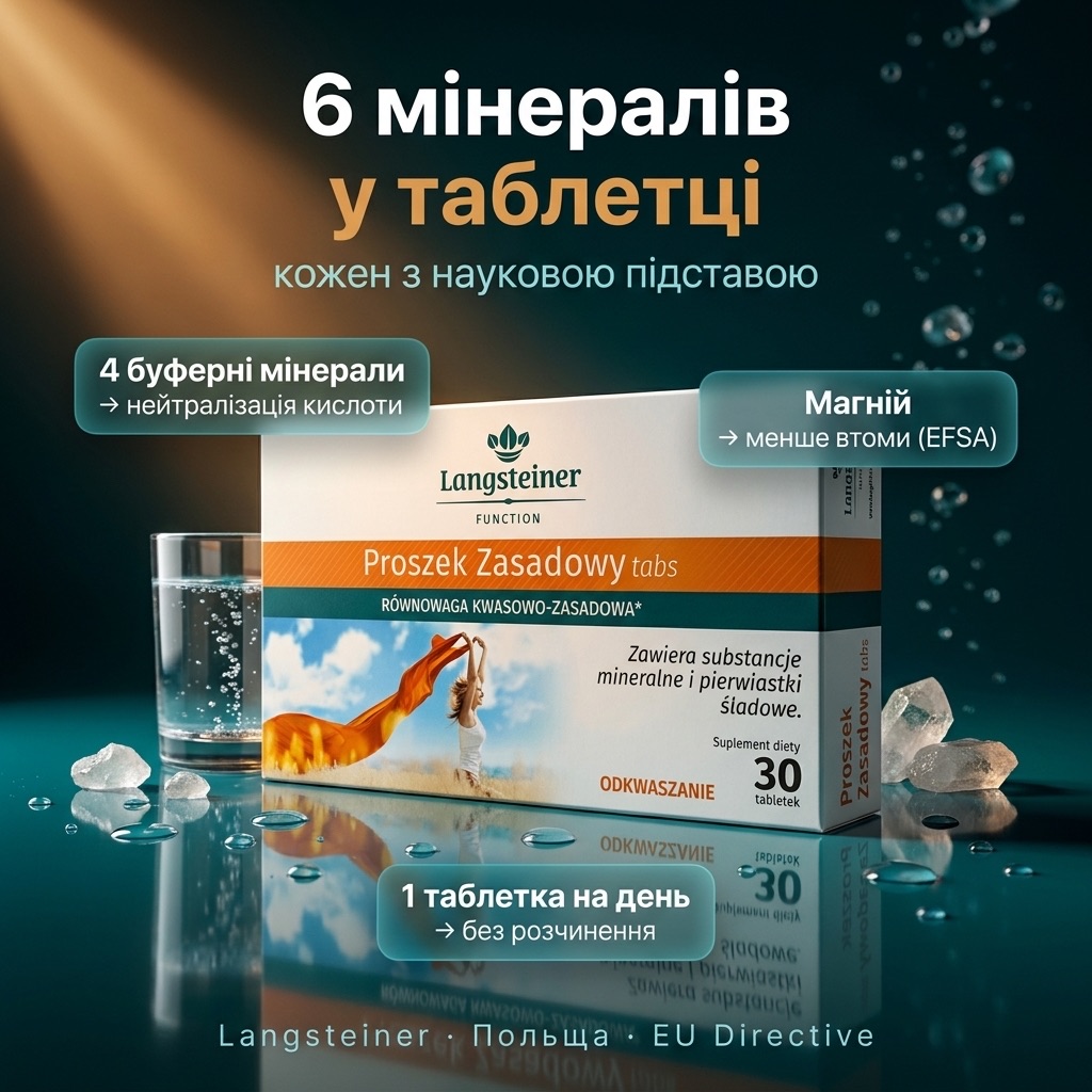 Langsteiner Кислотно-щелочной баланс — таблетки 30 шт, 6 минералов, удобная форма 1 таблетка в день