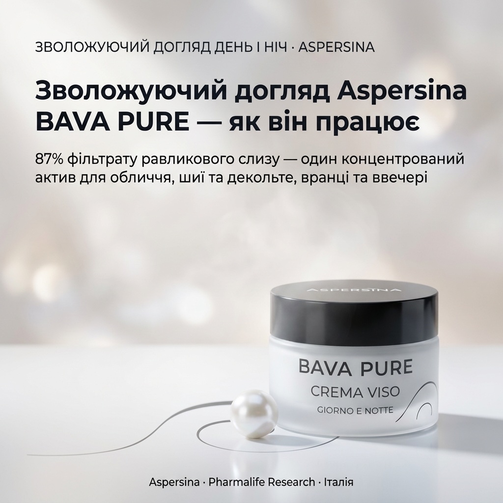 Зволожуючий крем Aspersina BAVA PURE для обличчя, шиї та декольте — день і ніч