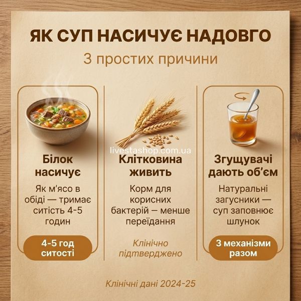 Інфографіка як суп Nutripharma насичує &mdash; білок клітковина згущувачі 3 простих причини livestashop