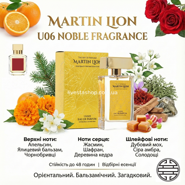 Парфумована вода Martin Lion U06 Noble Fragrance Унісекс, 50 мл 468711 фото