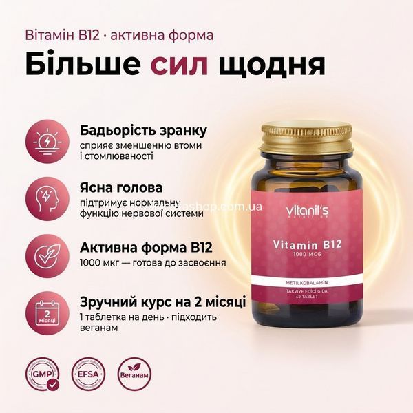 Енергія без виснаження &mdash; Vitanil's B12 метилкобаламін, 4 переваги активної форми для нервової системи та крові, livestashop