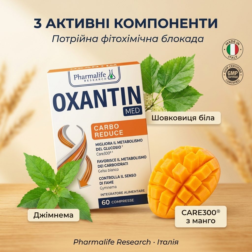 Oxantin Расщепление углеводов 60 таблеток — три фитокомпонента для метаболизма глюкозы