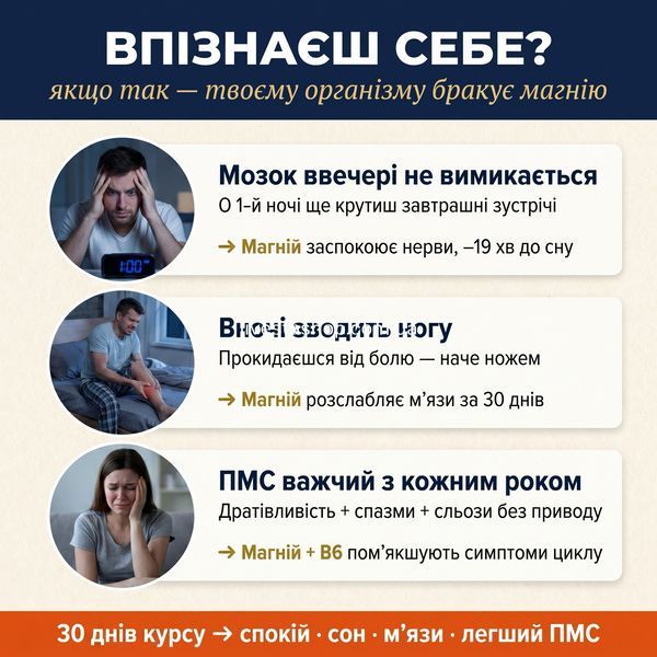 Для кого магній Vitanil's &mdash; стрес безсоння, нічні судоми, ПМС, livestashop