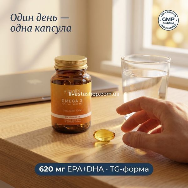 Дієтична добавка "Омега 3" Vitanil's, 30 капсул 500192 фото
