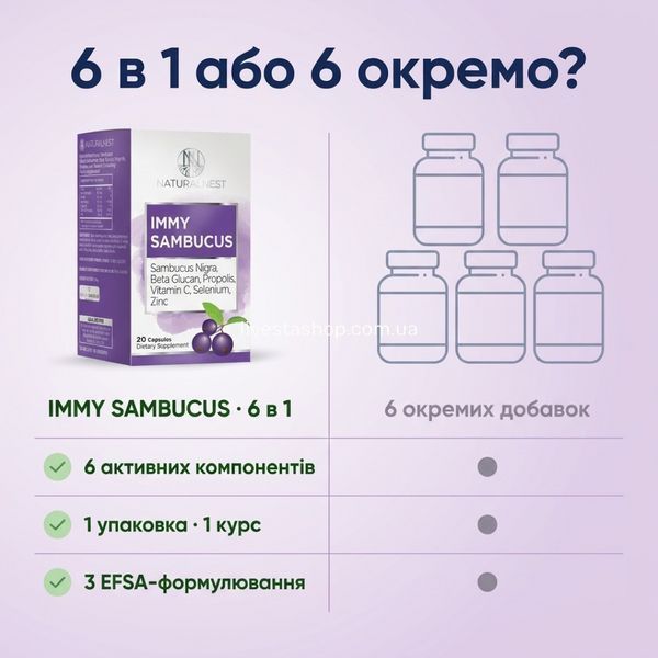 NATURALNEST 6 в 1 або 6 окремих упаковок: один комплекс замість 6 добавок для імунітету