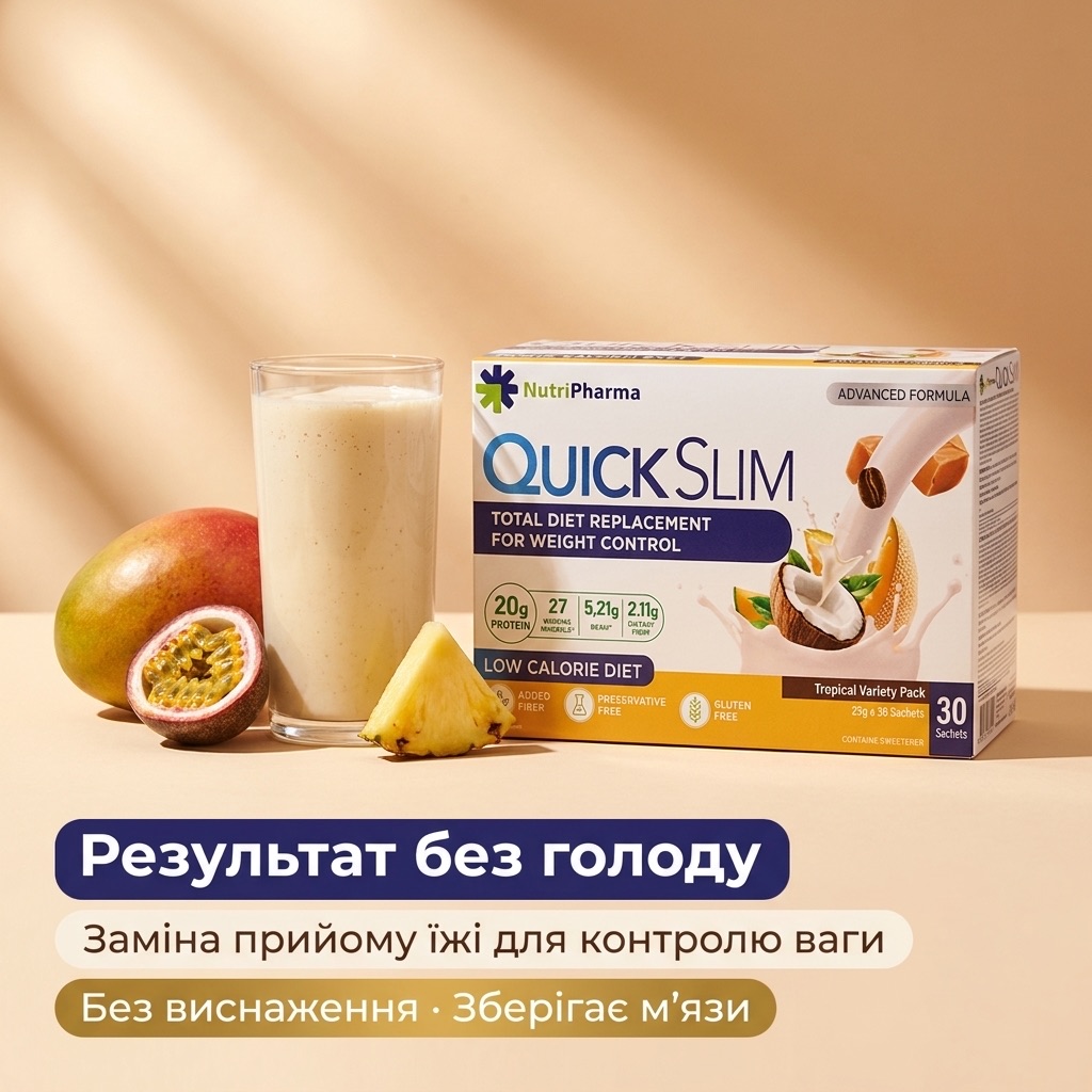Жінка готує Quick Slim коктейль у шейкері за 30 секунд — структурований TDR-протокол без голоду