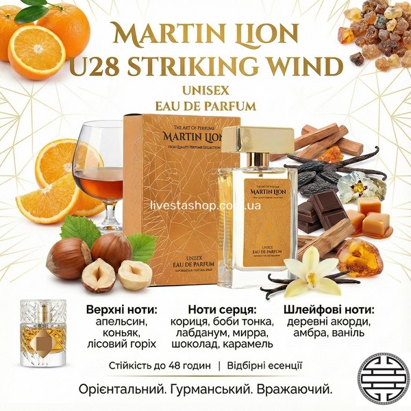 Парфумована вода Martin Lion U28 Striking Wind Унісекс, 50 мл 469753 469753 фото