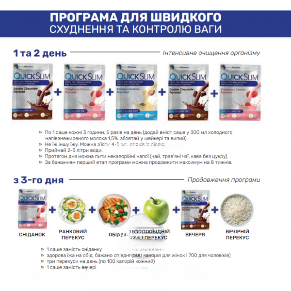 Коктейль Quick Slim &laquo;Банан с печеньем&raquo;, 30 саше по 23 г 470089 фото