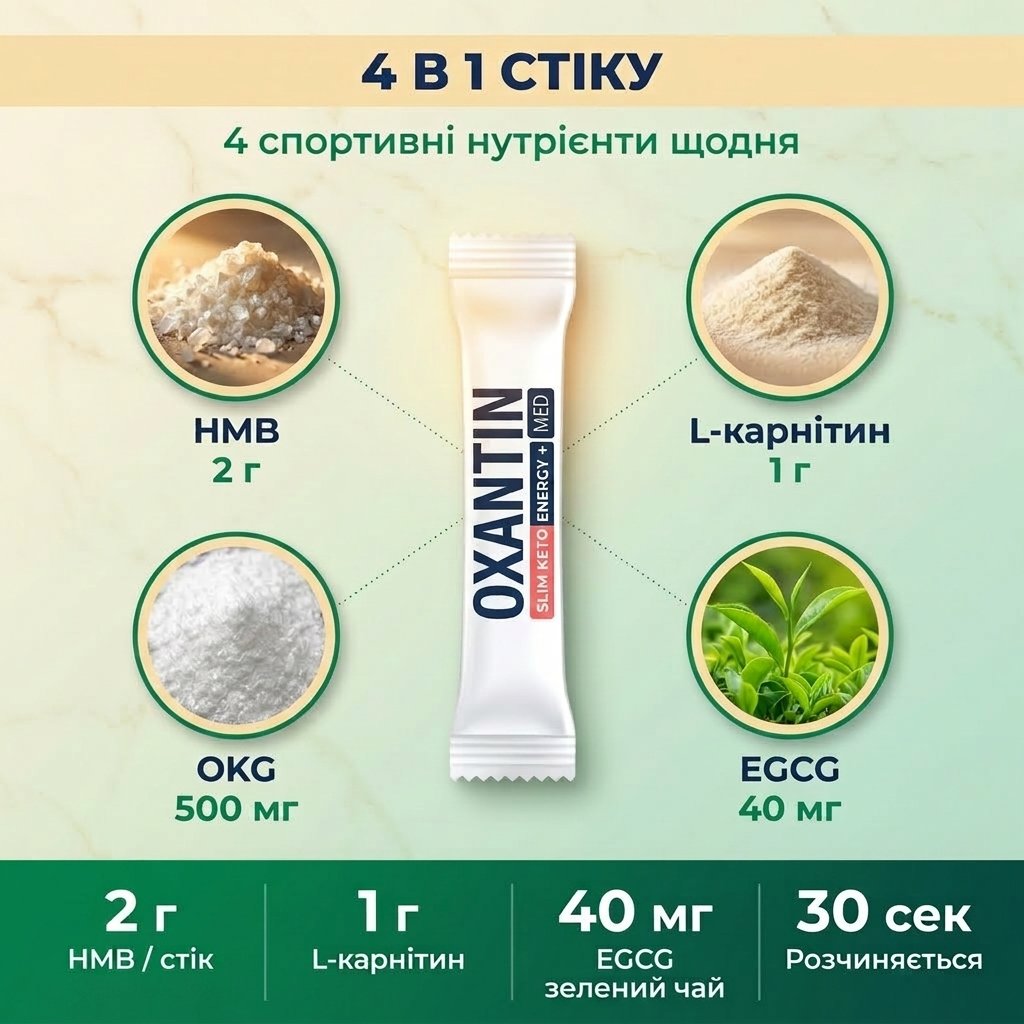 Стик Oxantin Slim Keto «Энергия» Pharmalife — напиток лимонный чай в стакане 200 мл, кето-совместимая добавка