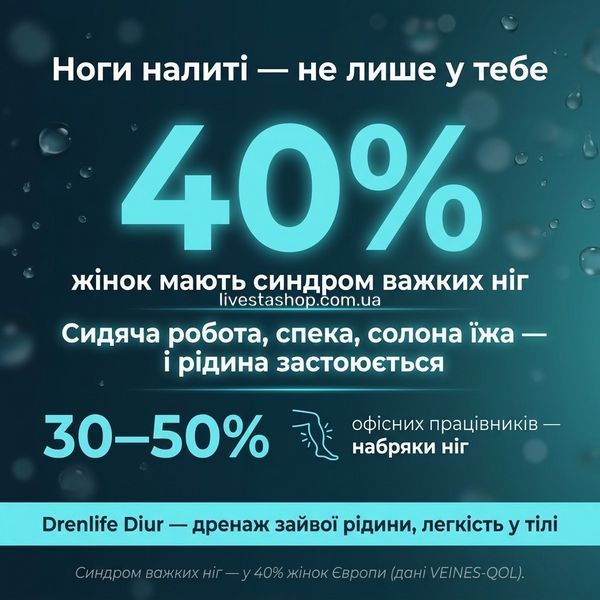 Drenlife Diur набряки ніг &mdash; одна жінка один день 3 моменти важкість ввечері дренаж рідини