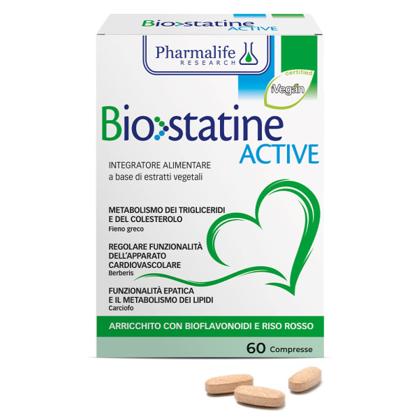 Pharmalife Biostatine Active — 60 таблеток для підтримки ліпідного балансу від того самого італійського бренду, що AGLIO PURO