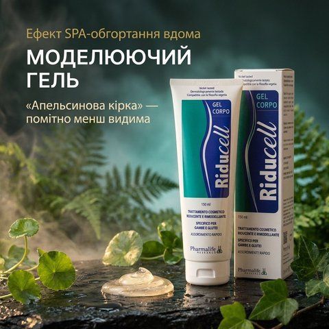 Моделюючий гель Riducell 150 мл від Pharmalife Research &mdash; 7 ботанічних активів для ніг і сідниць, ефект SPA вдома