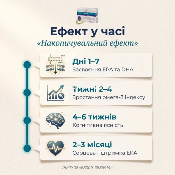 Ефект Omega-3 IQ Oil у часі: від засвоєння до когнітивної ясності за 4&ndash;6 тижнів