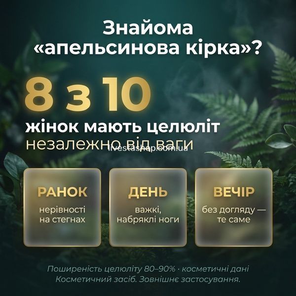 День жінки з целюлітом та важкими ногами &mdash; 3 моменти болю, які вирішує гель Riducell
